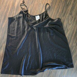 JOYSPUN Black Satin Jacquard Chemise Nightgown SIZE 3X